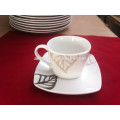 OEM design two-pieces porcelain tea or coffee cups and saucers